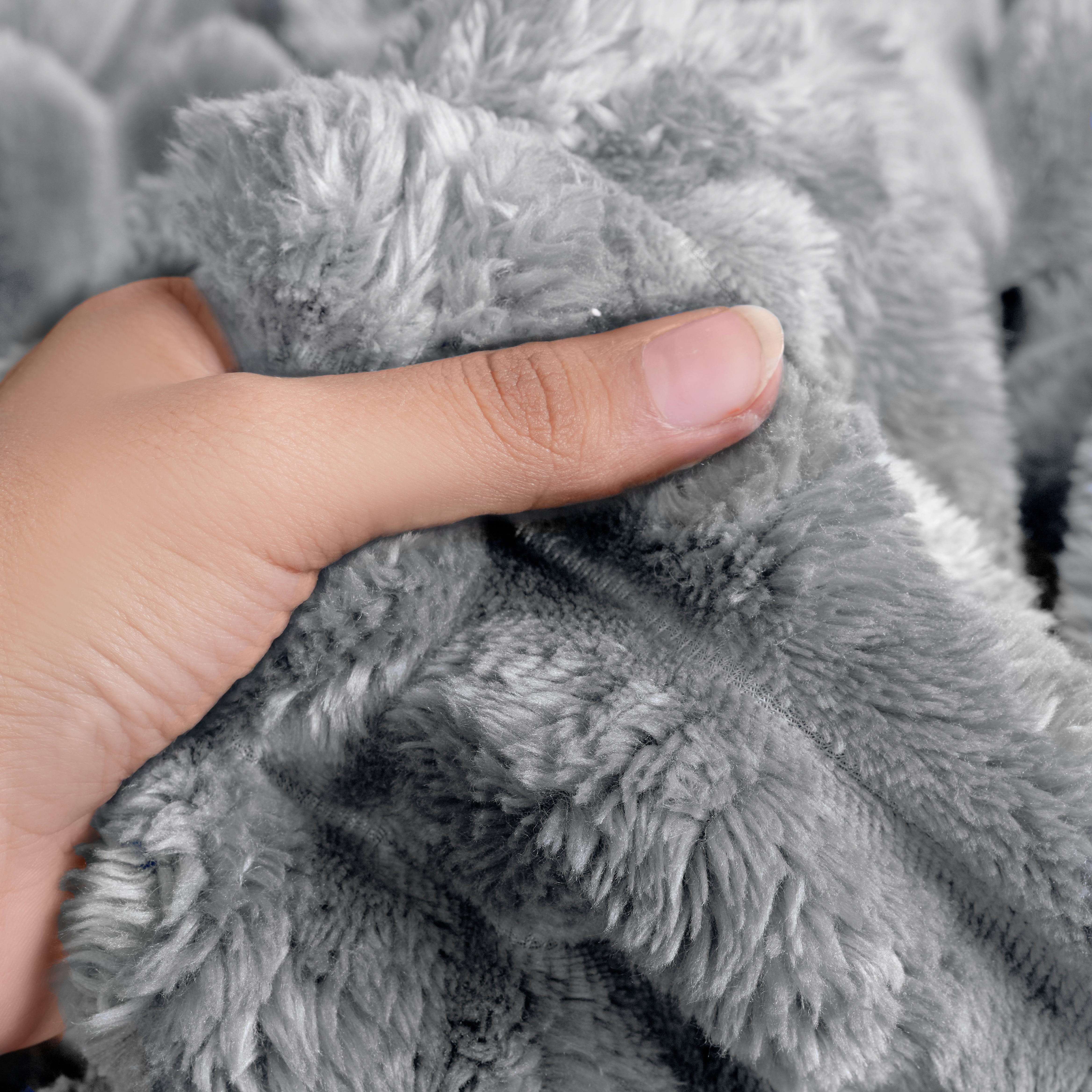 Super Soft Faux Fur Ribbed Flannel Fleece Throw Blanket - Double King Size, 500 GSM, Solid Colour, Plush Bedding Blanket