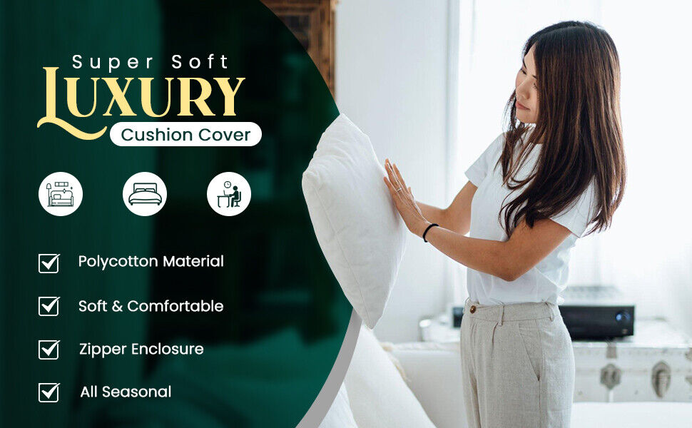 Luxury CUSHION COVERS Polycotton Throw Pillow Cases Size 18 X 18 Sofa Home Décor