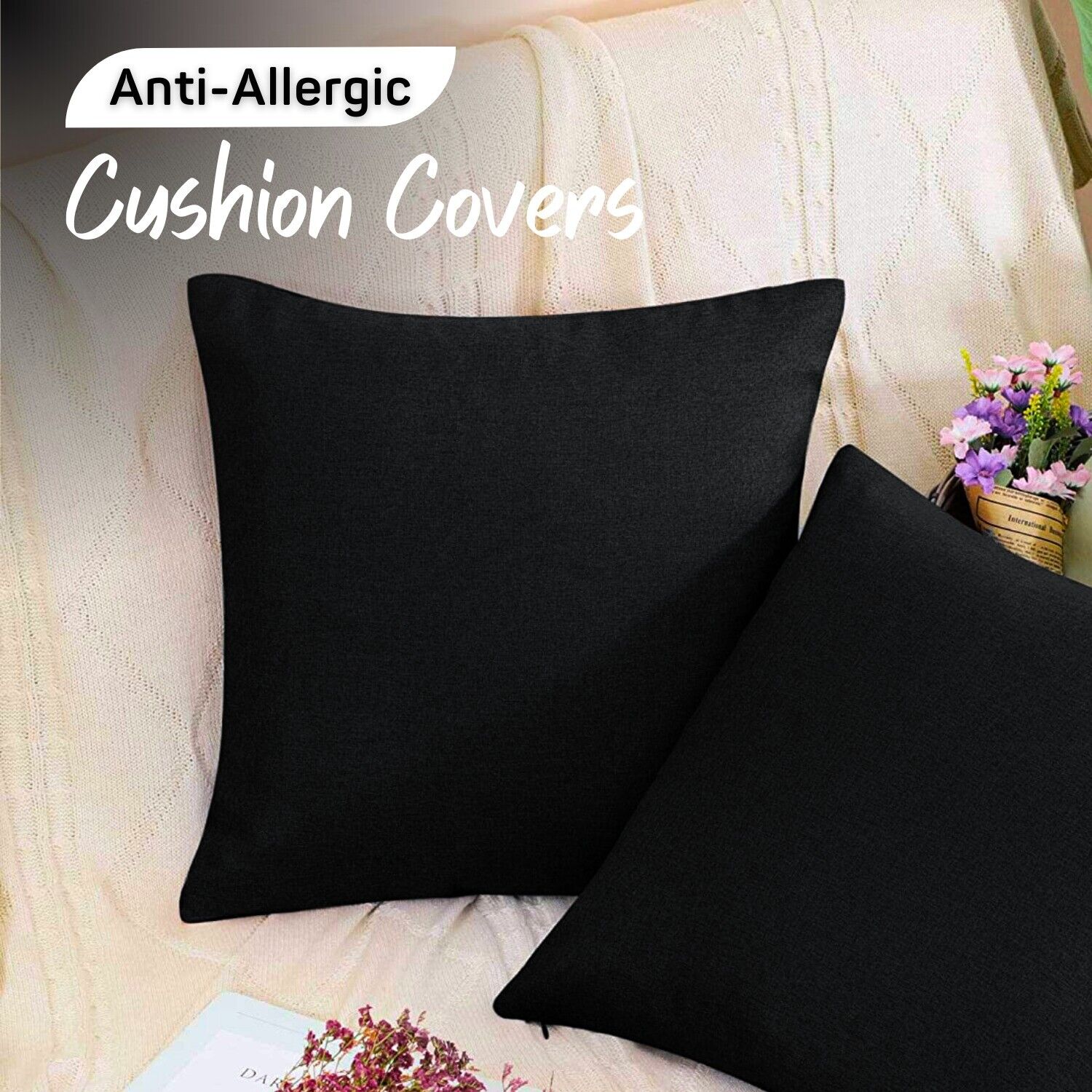 Luxury CUSHION COVERS Polycotton Throw Pillow Cases Size 18 X 18 Sofa Home Décor