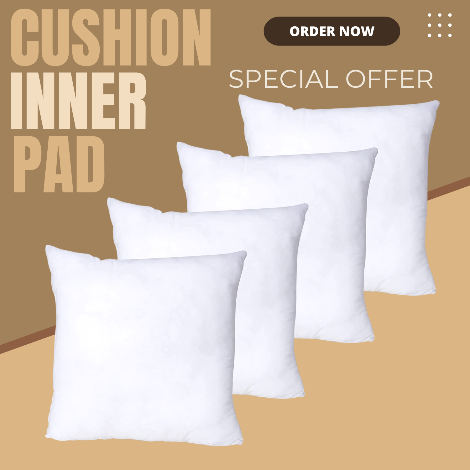 Hollowfiber Filled Cushion Pads Insert Inner Fillers 16" 18" 20" Pack of 2 4 6