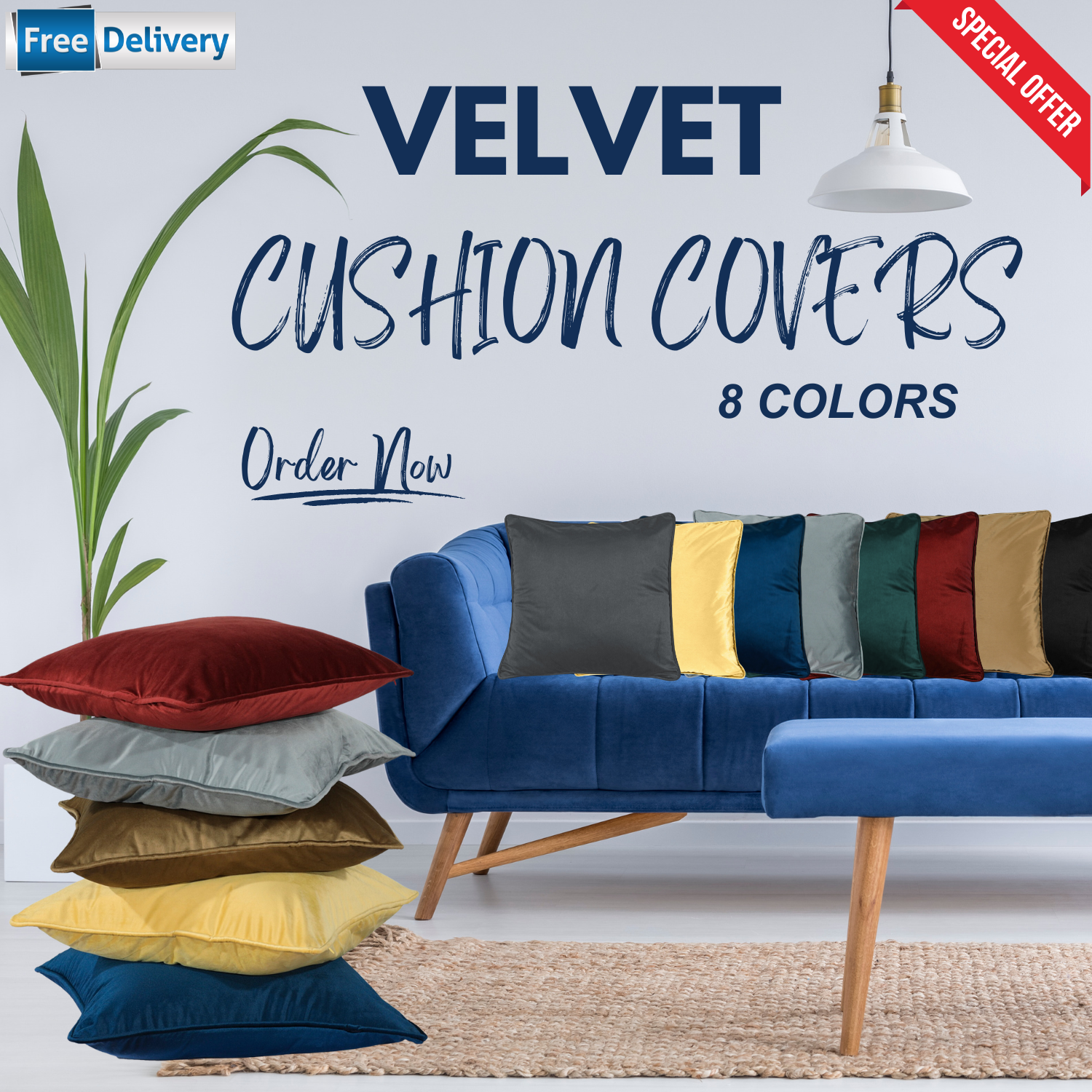 Luxury CUSHION COVERS VELVET Pillow Size 18x18 Pack of 2 & 4 Bed Sofa Home Décor