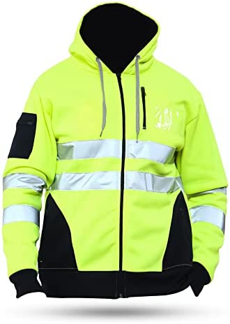 Premium Hi Vis High Visibility Fleece Bomber Jacket Padded Safety Work ...