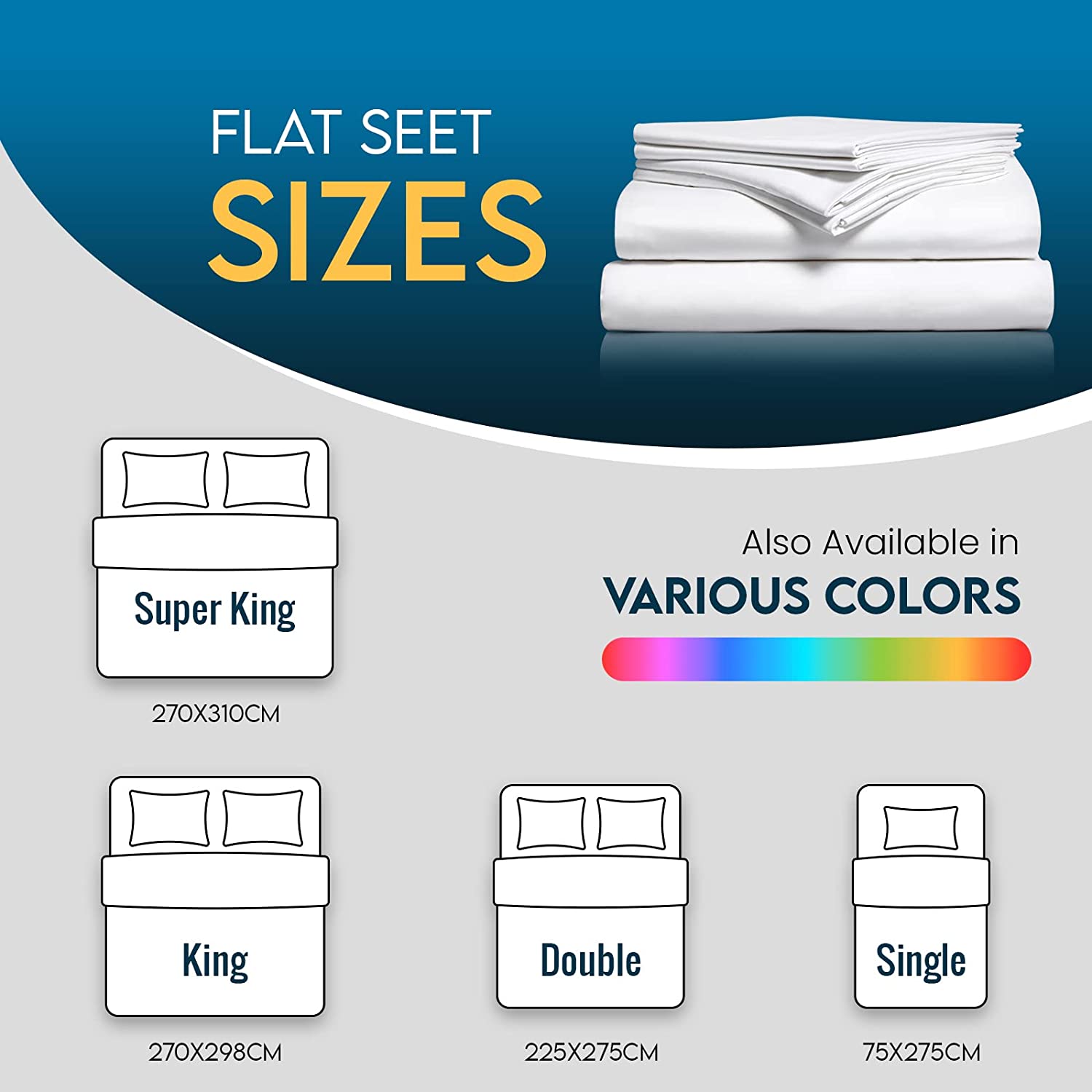 200TC 100 Egyptian cotton Luxury Flat Sheet Bed Sheets Single Double