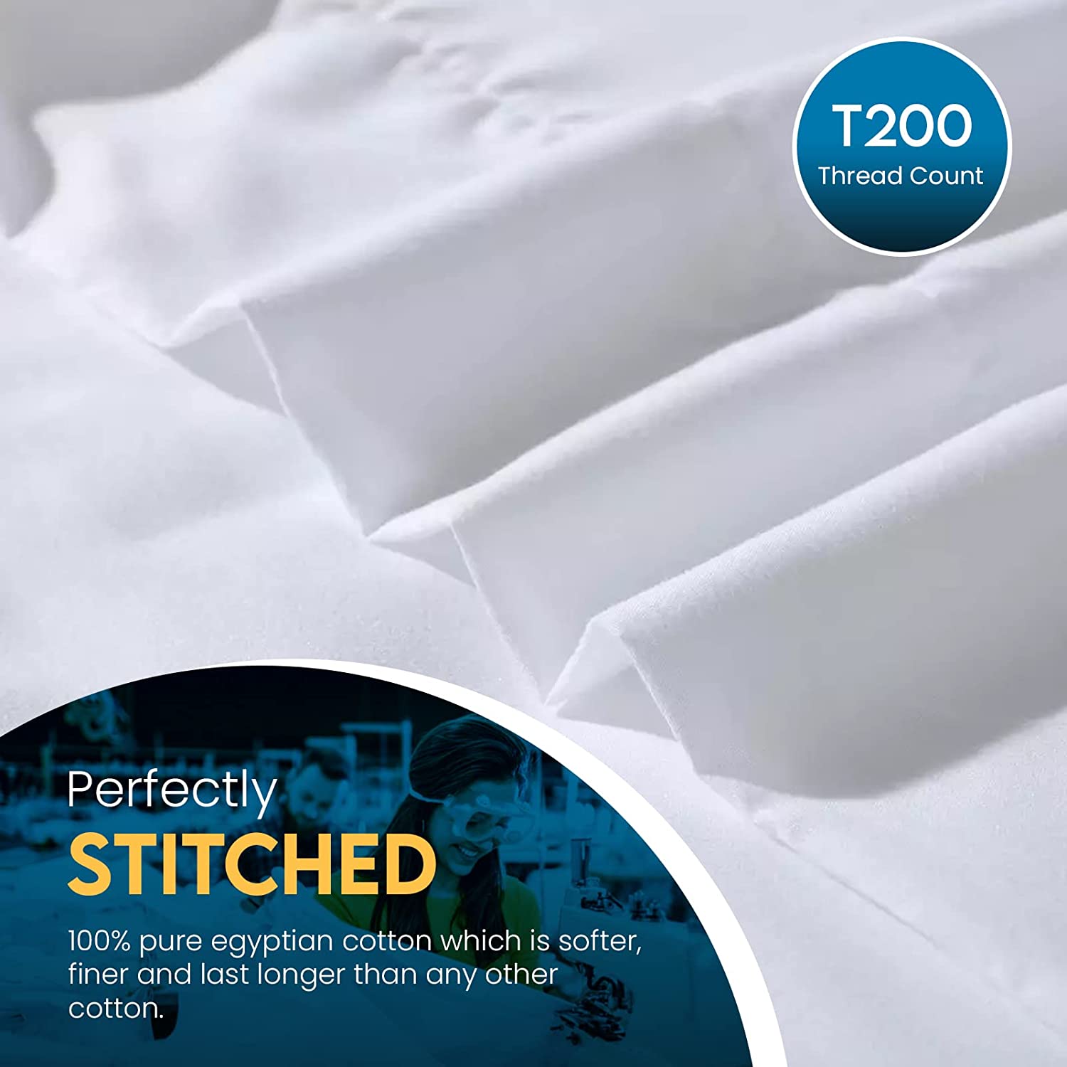 200TC 100% Egyptian cotton Luxury Flat Sheet Bed Sheets Single Double Super King